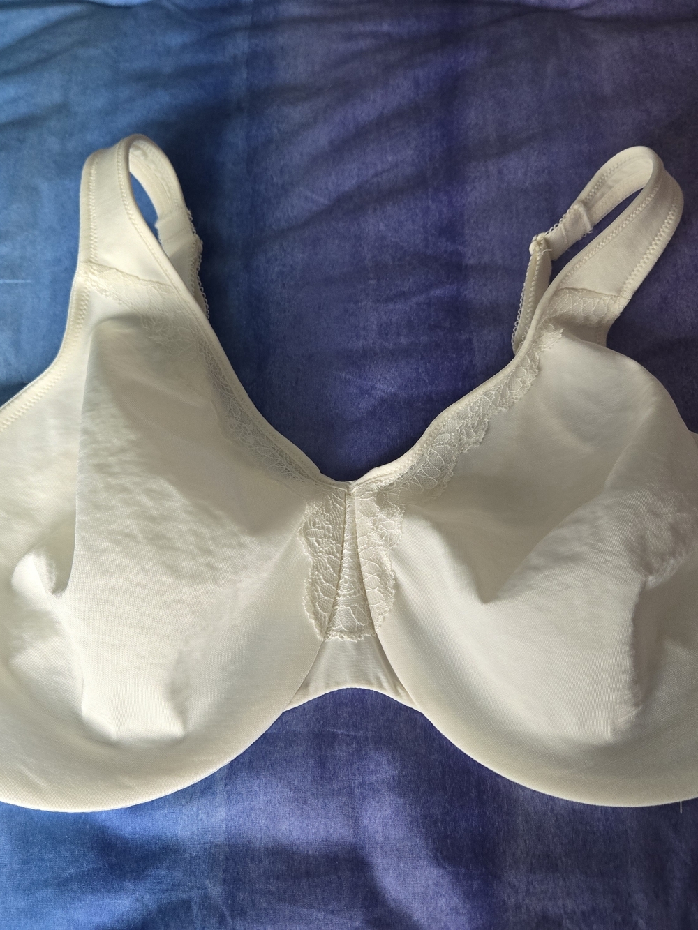 Playtex Cream Full Coverage Underwire Bra with Lace Accent